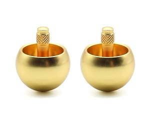 Qezodsx 2X Tippe Top Metal Flip Over Top Stainless Steel Top Amazing Toy Gift, Golden