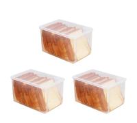 Qezodsx 3X Airtight Bread Storage Containers Bread Box Plastic Reusable Loaf Cake Clear Bread Dispenser Freshest Bread Bin