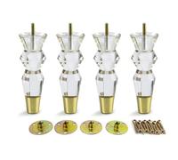 Qezodsx 6.9 Inch Furniture Legs Acrylic Furniture Legs Modern Clear Decor DIY Legs Bed Feet Tapered Style Set of 4