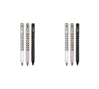 Qezodsx 6X Geometric Metal Crinkle Pen Fidget, Stress Relief Metal Shape Shifting Switchpen, 0.5mm Gel Pen, Multicolor