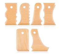 Qezodsx 7 PCS Pottery Trimming Tools Pottery Clay Foot Shaper Tools Wooden Texture Profile Rib Bundle Foot Shaper