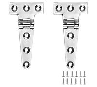 Qezodsx Marine Grade T Hinges, Boat Hinges, 4 Inch x 2 Inches, No Noise, Heavy Duty 316 Stainless Steel with Screws (2 PCS)