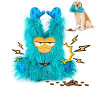 QFCST Interactive Monster Dog Toys for Aggressive Chewers - Enrichment Squeaky Treat Dispensing Chew Dog Toys for Boredom and Stimulating, Tough Plush Dog Toy for Large Medium Dogs (A-Green)
