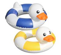 Qfdiwr 2 Stuck Duck Shaped Swimming Rings, 70 x 58 x 3 cm Duck Shaped Pool Floats, Cute Bath Buoy, Beach Party Supplies, Swimming Toys