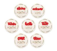 Qfdiwr Baby Growth Signs, 7 Double-Sided Baby Announcement Signs - Decorative Discs Marking Month, Photo Cards Evolution Birth Boys Girls