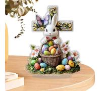 Qfdiwr Bunny Decorations | Acrylic 2D Colorful Easter Cute - Seasonal Decoration Party Easter Eggs Rabbit - For Shelf Cupboard Window Sill Dining Room Fireplace Party Wedding