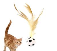 Qfdiwr Cat Bouncy Ball with feather, shuttle bounce cat toy | sprung ball dog toys | dogs biting boredom toy pet hunting accessories