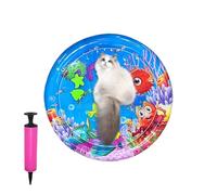 Qfdiwr Cat Water Mat | 65cm Cat Cooling Mat with Air Pump - Thick Sensory Toy for Indoor Outdoor Summer Floor Entertainment