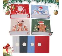 Qfdiwr Christmas Cards, 4 Pieces Santa Elk Gingerbread Man, 3D Holiday Cards Decorations | For Family, Friends, Colleagues, Teachers, Stockings Fillings Holiday Party