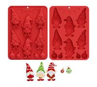 Qfdiwr Christmas Silicone Molds - Gnome Design Silicone Mould for Sugar Paste | Non-Stick Baking Accessory for Jelly Soap Dessert Pudding