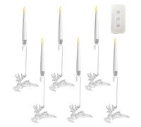Qfdiwr LED Candles for Christmas Tree, Christmas Decorations, Tapered LED Candle Flying Birds Elk with Remote Controlled Timer | For Tree, Home, Fireplace, Window, Table, Party