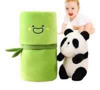 Qfdiwr Panda Bamboos Plush, Panda Inside Bamboo Plush Toy | Cute Cartoon Anime Super Soft Plush Toy | Panda Plush Glow Emming, Comfortable Sleep Companion