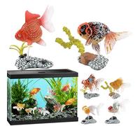 Qfdiwr Statue for Aquarium, 6 Figurines for Aquarium of Artificial Fish in Moving - Decorative Underwater Accessories for Bedroom, Library and Study Desk