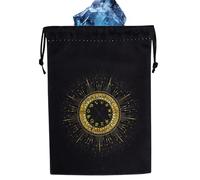 Qfdiwr Tarot Card Storage Bag, Soft Velvet Jewellery Pouch with Cord - Printed Organizer for Dice Spiritual Objects Supplies Divination Watch