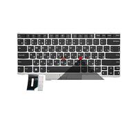 QFFOZSW Laptop Keyboard for for ThinkPad E480 E485 E490 E495 L380 R480 T480S L490 T495 01YP400 01YP280 with backlight Easy to replace(RU Silver Backlight)