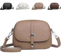 QFFYFZAL Crossbody Leather Bag,Vintage Large Capacity Messenger Bag,2025 New Leather Small Purse with Adjustable Strap