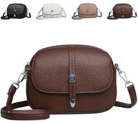 QFFYFZAL Crossbody Leather Bag,Vintage Large Capacity Messenger Bag,2025 New Leather Small Purse with Adjustable Strap