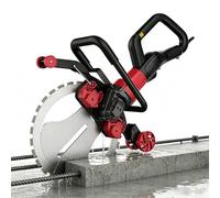 QFGain Concrete Wall Saw 9980W - 30cm Max Cutting Depth, Dust-Free Wet Cutting with Water Pump, Flush to Wall Zero Dead Angle, 410mm Alloy Blade for Reinforced TwoSawBlades