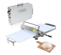 QFGain Dough Sheeter, Manual Pasta Press & Dough Roller Machine for Pizza, Noodle Making, Stainless Steel Countertop, Commercial Bakery Equipment for Restaurant & Home Kitchen Foldable