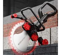 QFGain DustFree Concrete Wall Cutter 9980W Brushless - 30cm Depth Flush Cut Saw for Reinforced Concrete/Red Brick/Foam Block, Water Cooling System, 180° Handle TwoSawBlades