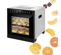 QFGain Food Dryer with Glass Door and Glass Skylight Top | Digital Touchscreen LED Display & Precise Temperature Control (86-194°F) | Quiet Run, Timer and Auto Shut-Off 8Plates