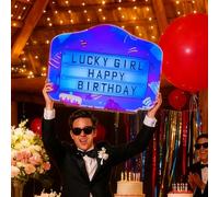 QFGain Nightclub Bottle Service Sign for Birthday Celebrations, Luminous Handheld Prop with Color Display Lights, Reinforced Anti-Slip Letter Card Design, Bottle Service Lights
