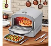 QFGain Outdoor Gas Pizza Oven with External Thermometer - Fast 10-Min Preheat, 13" Cooking Stone, Detachable Design, with Drip Tray, Pressure Relief Valve, for Home & Restaurant