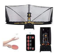 QFGain Table Tennis Robot with Remote, Collecting Net - Ping Pong Machine Adjustable Spin (Topspin/Backspin/Sidespin), 30-90 Balls/Min