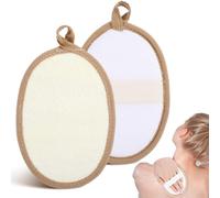QFGasre 2 Pcs Beige Natural Loofah Exfoliating Body Scrubber Shower Loofah Scrubber Bath Scrub Loofa Sponge Pad LoofahExfoliating Sponge for Women and Men Shower
