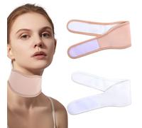 QFGasre 2 Pcs Castor Oil Neck Wrap for Thyroid Neck Reusable Castor Oil Compress Pack Wrap Organic Cotton, Anti-Oil Leak, Comfort Fit (White+Khaki)