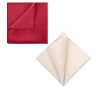 QFGasre 2 Pcs Pocket Squares for Men Handkerchiefs Solid Color Soft Silk Handkerchiefs for Suit Accessories Wedding Business Banquet 9.1 x 9.1 Inch Soft Prefolded Pocket Square