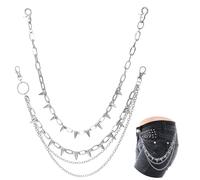 QFGasre 2 Pcs Trouser Chains Rivet Layered Pants Chain Pocket Chain Vintage Harajuku Punk Cool Pants Jeans Chain Biker Chain Hip Chain Punk Chains Fashion Body Jewelry Accessory for Women and Men