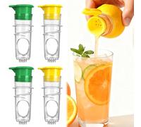 QFGasre 4 Pcs Lemon Squeezer, Manual Lemon Juicer Portable Heavy Duty Plastic Lime Juicer Easy to Clean Lime Squeezer Bar Tool for Cocktails Cooking Drinks