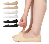 QFGasre 6 pairs No Show Socks for Women Non Slip Low Cut Invisible Liner Footies Invisible Silky Low Liner Socks for Flats Loafers Lightweight