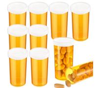 QFGasre 9 PCS Empty Plastic Pill Bottles with Easy Open Snap Caps, Clear Containers Pill Cases Organizers Medication Vials Travel Pill Box Plastic Medicine Containers (13 Dram