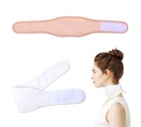 QFGasre Castor Oil Neck Wrap for Thyroid, 2 Pcs Reusable Castor Oil Compress Pack Wrap for Thyroid Neck Organic Cotton Necks Care Kits for Women Men, Anti-Oil Leak, Oils Not Include (White + Khaki)