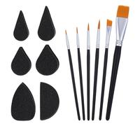 QFGasre Face Paint Brush Set, 12 Pcs Face Painting Brushes and Sponges Set for Body Paint Brushes for Acrylic Painting Oil Watercolor Artist Paintbrush for Adult Party Halloween Festival Makeup