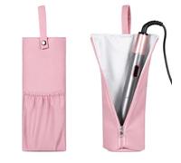 QFGasre Hot Tools Organizer Heat Resistant Mat Hair Tools Travel Bag Case Holder & Mat for Hot Tool Flat Iron Hair Straightener Curling Iron Holder Hair-Styling Tool Cover Pouch for Home Travel, Pink