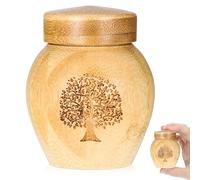 QFGasre Small Urns for Human Ashes Keepsake with Tree of Life Pattern Mini Cremation Urns for Ashes Human Male Female Pet Dog Cat Ash Bamboo Urn Tube Keepsake, 2.56 × 2.2 Inch
