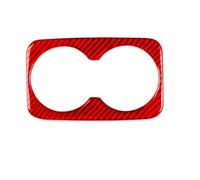 QFJFBGGH Decoration Strips Interior For Dodge For Durango 2014-2020 Carbon Fiber Rear Water Cup Holder Panel Trim Cover Car Interior Sticker Frame Cover Trim(Red)