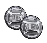 QFJFBGGH Motorcycle Headlights 2PCS 4 1/2 Inch 4.5" Motorcycle LED Fog Passing 4 1/2 Inch Auxiliary Light For Classic FLHR For Road King LED Headlamp(Sliver)