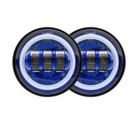 QFJFBGGH Motorcycle Headlights 2pcs 4.5 Inch Motorcycle Led Fog Light 4 1/2 Inch 30W Round Waterproof Passing Lamp For Classic For Road King Foglamp LED Headlamp(Bule)