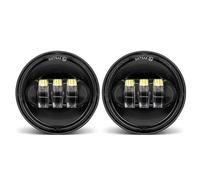 QFJFBGGH Motorcycle Headlights 2PCS 4.5 Inch Motorcycle Led Fog Light DRL 30W Waterproof 4 1/2 Auxiliary Passing Lamp For Motorcycles Fog Lamp LED Headlamp(Black NO Halo)