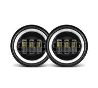 QFJFBGGH Motorcycle Headlights 2PCS 4.5 Inch Motorcycle Led Fog Light DRL 30W Waterproof 4 1/2 Auxiliary Passing Lamp For Motorcycles Fog Lamp LED Headlamp(Black With Halo)