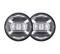 QFJFBGGH Motorcycle Headlights 2PCS 4.5" LED Fog Auxiliary Spot Lamps Black Chrome 4 1/2" Inch Motorcycle Fog Lights For 30W Waterproof 4.5" Fog Lamps LED Headlamp(001 chrome)