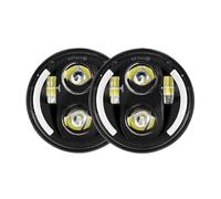 QFJFBGGH Motorcycle Headlights 2PCS LED Headlight 5.75 Inchs Projector For Rocket Iii 3 For Speed Triple For Street Triple 5 3/4" Headlamp For Iron 883 For Dyna LED Headlamp(2PCS Black A)