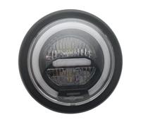 QFJFBGGH Motorcycle Headlights 6.5 Inch Motorcycle Round LED Halo DRL Headlight 12v High Low Beam Universal Distance Light Vintage Motorcycle Headl LED Headlamp(1pcs white brack)