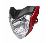 QFJFBGGH Motorcycle Headlights Head Lamp Light Motorcycle Front Headlight Head Light With Bulb Bracket Assembly For FZ16 For FZ-16 For YS150 For FZER150 LED Headlamp(Red)