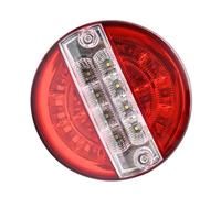 QFJFBGGH Turn Signal Lights 5.6 Inch Hamburger Rear Tail Brake Turn Signal Lamp For RV Trailer Caravan Camper Van Truck Tractor ATV LED Tail Light Round Mirror Indicator Light(Red White)