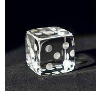 QFkris 2" Glass Polyhedral Dice Block Paperweight Decorative 3D Laser Etched Clear Crystal Art Cube Figurines Collectibles,Clear